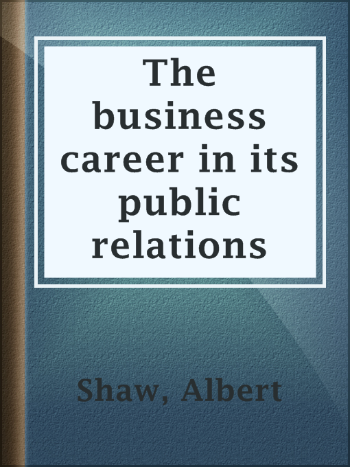 Cover of The business career in its public relations
